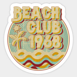 vintage retro beach club 70s 1968 with spirale turqoise Sticker